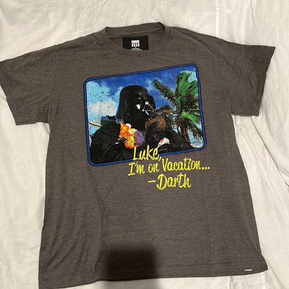 Men’s dark gray large Darth Vader shirt. Worn once.